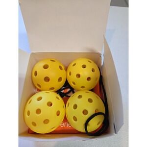 Tunfund Outdoor Pickleball Yellow New Set‎ Of 4 40 Precision Holes Carrying Bag
